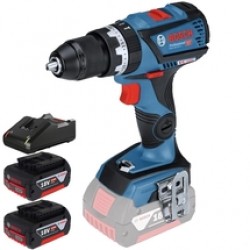 Bosch  GSB 18V-60 C - Masina de gaurit si insurubat cu percutie, 60 Nm, valiza speciala + Set 2 acumulatori si incarcator, Li-Ion, 18 V, 4 Ah