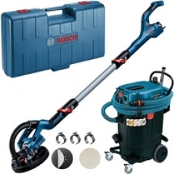 Bosch  GTR 550 + GAS 55 M AFC - Slefuitor pentru pereti, 550 W, 225 mm, valiza plastic + Aspirator umed-uscat, 1200 W, 254 mbar, 55 l, priza scule electrice