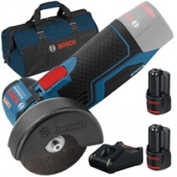 Bosch  GWS 12V-76 - Polizor unghiular, 76 mm + Set 2 acumulatori si incarcator, Li-Ion, 12 V, 2 Ah + Geanta textila