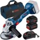 Bosch  GWS 18V-10 - Polizor unghiular, 125 mm + 2x Acumulator ProCORE, Li-Ion, 18 V, 8 Ah + Incarcator + Geanta textila