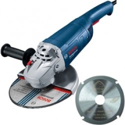 Bosch  GWS 2200-230 + Stayer 2.198 - Polizor unghiular, 2200 W, 230 mm + Disc taiere lemn, 230x22.2x2 mm