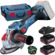 Bosch  GWX 18V-15 SC X-LOCK BITURBO - Polizor unghiular, 125 mm, valiza speciala, accesorii + Set 2 acumulatori si incarcator, Li-Ion, 18 V, 4 Ah