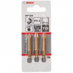 Bosch  Max Grip - Set capete de insurubare, profil PH2, 3 bucati