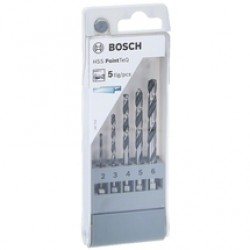 Bosch  PointTeQ - Set burghie metal, HSS, 2-6  mm, tija hexagonala, 5  bucati