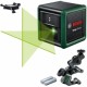 Bosch  Quigo Green - Nivela laser cu linii, 12 m, +/- 0.6 mm/m, 2 linii laser, fascicul verde, suport perete