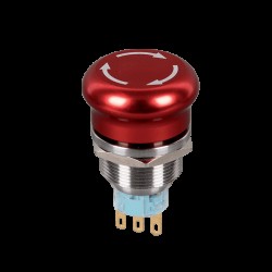 BUTON CIUPERCA ROSU EL-2211T 1NO+1NC IP65