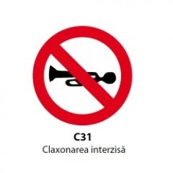 Claxonarea interzisă, Indicator rutier