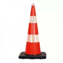 Con De Semnalizare Rutieră, înălțime 90cm, 2 folii reflectorizante, bază cu greutate