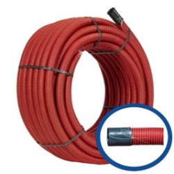 Copex / tub riflat PEHD Elcor, D exterior 40 mm, 450 N, cu fir de tragere, cu perete dublu, rola 50 m