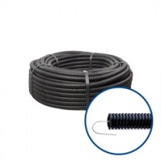 Copex / tub riflat PVC Gewiss DX15125R, D exterior 25 mm, 750 N, cu fir de tragere, rola 75 m