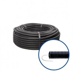 Copex / tub riflat PVC Gewiss DX15125R, D exterior 25 mm, 750 N, cu fir de tragere, rola 75 m