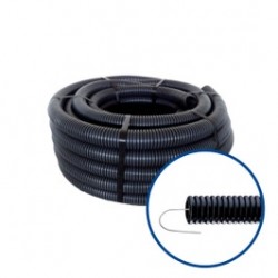 Copex / tub riflat PVC Gewiss DX15132R, D exterior 32 mm, 750 N, cu fir de tragere, rola 50 m