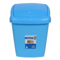 
                                        Cos gunoi Agora Plast din plastic, forma dreptunghiulara, albastru, cu capac batant, 18 L                                    