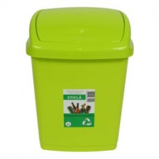 
                                        Cos gunoi Agora Plast din plastic, forma dreptunghiulara, verde, cu capac batant, 27 L                                    