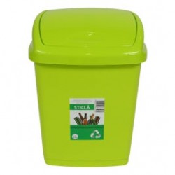 
                                        Cos gunoi Agora Plast din plastic, forma dreptunghiulara, verde, cu capac batant, 27 L                                    