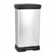 
                                        Cos gunoi Curver Deco Metal 187152 din plastic, forma dreptunghiulara, gri, cu pedala si capac batant, 50L                                    