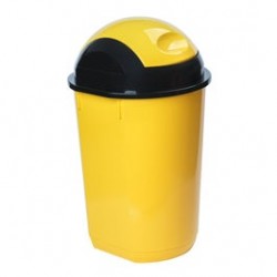
                                        Cos gunoi din polipropilena, forma rotunda, diverse culori, cu capac batant, 40L                                    