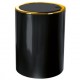 
                                        Cos gunoi Kleine Wolke Clap, plastic, forma cilindrica, negru + auriu, capac basculant, 5 L                                    