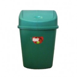 
                                        Cos gunoi Plastina Lotus din plastic, forma dreptunghiulara, verde, cu capac batant, 35L                                    