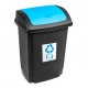 
                                        Cos gunoi Swing Plast Team din plastic, cu capac batant, forma dreptunghiulara, negru + albastru, 15 L                                    