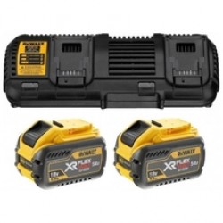DeWalt  DCB132X2 - Set 2 acumulatori si incarcator, Li-Ion Flexvolt, 54 V, 9 Ah
