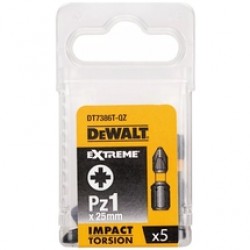 DeWalt  DT7386T - Set capete de insurubare, profil PZ1, 5 bucati, rezistenta impact