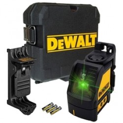 DeWalt  DW088CG - Nivela laser cu linii, 20 m, +/-0.3 mm/m, 2 linii laser, fascicul verde, suport perete, valiza plastic