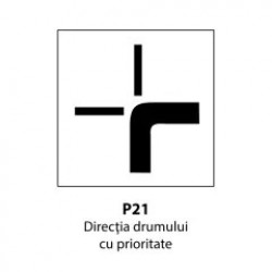 Direcţia drumului cu prioritate P21, Indicator rutier