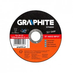 Disc abraziv pentru taierea inoxului 125X 1X22.2 mm 57H733TOP