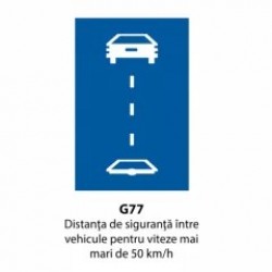 Distanţa de siguranţă între vehicule pentru viteze mai mari de 50 km/h, Indicator rutier