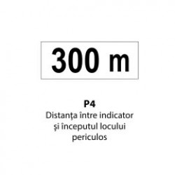 Distanţa între indicator şi începutul locului periculos, Indicator rutier