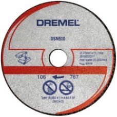 Dremel  DSM20 - Set discuri de taiere metal si plastic, 77x20x2 mm, 3 bucati