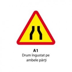 Drum îngustat pe ambele părţi U1, Indicator rutier