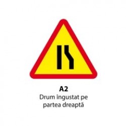 Drum îngustat pe partea dreaptă U2, Indicator rutier