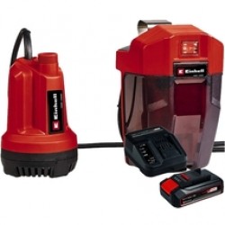Einhell  GE-SP 18 Li PXC + Starter Kit - Pompa pentru apa curata, 0.8 bar, 4 m + Starter Kit - Set 1 acumulator si incarcator, Li-Ion, 18 V, 2.5 Ah