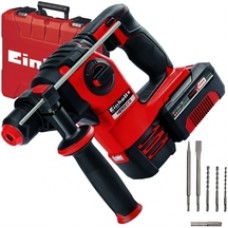 Einhell  HEROCCO Kit +5 - Rotopercutor SDS-Plus cu 1 acumulator, Li-Ion, 18 V, 3 Ah, 2.2 J, motor fara perii, led iluminare, turatie reglabila, valiza plastic, accesorii