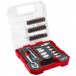 Einhell  L-CASE - Set capete de insurubare si chei tubulare, mixte, 37 bucati