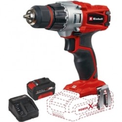 Einhell  TE-CD 18/2 Li PXC + Starter Kit - Masina de gaurit si insurubat, 44 Nm + Set 1 acumulator si incarcator, Li-Ion, 18 V, 4 Ah