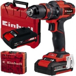 Einhell  TE-CD 18/40 Li-i +64 PXC - Masina de gaurit si insurubat cu percutie cu 2 acumulatori, Li-Ion, 18 V, 2 Ah, 40 Nm, motor fara perii, led iluminare, valiza plastic, accesorii