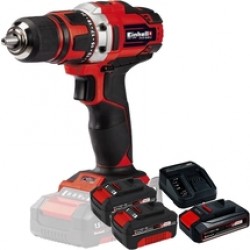 Einhell  TE-CD 18/40 Li PXC + Starter Kit + Twinpack - Masina de gaurit si insurubat, 40 Nm + Set 1 acumulator si incarcator, Li-Ion, 18 V, 2.5 Ah + Set 2 acumulatori, Li-Ion, 18 V, 4 Ah
