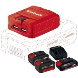 Einhell  TE-CP 18 Li USB PXC + Starter Kit + Twinpack - Adaptor USB + Set 1 acumulator si incarcator, Li-Ion, 18 V, 2.5 Ah + Set 2 acumulatori, Li-Ion, 18 V, 4 Ah