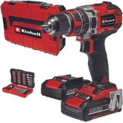 Einhell  TP-CD 18/50 Li-i BL +39 PXC - Masina de gaurit si insurubat cu percutie cu 2 acumulatori, Li-Ion, 18 V, 2 Ah, 50 Nm, motor fara perii, led iluminare, valiza plastic, accesorii