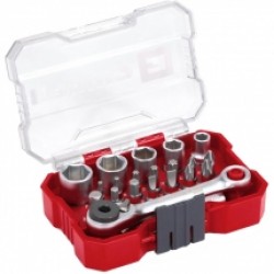 Einhell  XS-CASE - Set capete de insurubare si chei tubulare, mixte, 21 bucati