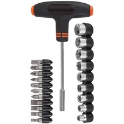 Evotools  675947 - Set capete de insurubare si chei tubulare, mixte, 21 bucati