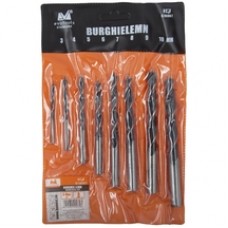 Evotools  678007 - Set burghie lemn cu varf ascutit, 3-10  mm, tija cilindrica, 8 bucati