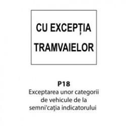 Exceptarea unor categorii de vehicule de la semnificaţia indicatorului, Indicator rutier