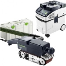 Festool  BS 75 E-Plus + CLEANTEC CT 25 E-Set - Slefuitor cu banda, 1010 W, 533x75 mm, valiza speciala + Aspirator umed-uscat, 1200 W, 240 mbar, 25 l