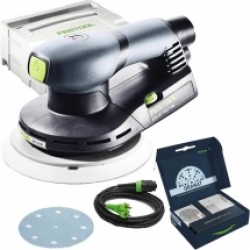 Festool  ETS EC 150/3 EQ-Plus + STF D150/48 GR-Set P - Slefuitor cu excentric, 400 W, 150 mm, valiza speciala + Set foi abrazive rotunde, 150 mm, granulatie mixta, 48 gauri, 60 bucati