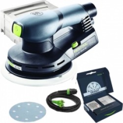 Festool  ETS EC 150/5 EQ-Plus + STF D150/48 GR-Set P - Slefuitor cu excentric, 400 W, 150 mm, valiza speciala + Set foi abrazive rotunde, 150 mm, granulatie mixta, 48 gauri, 60 bucati