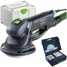 Festool  ROTEX RO 150 FEQ-Plus + STF D150/48 GR-Set P - Slefuitor cu excentric, 720 W, 150 mm, valiza speciala + Set foi abrazive rotunde, 150 mm, granulatie mixta, 48 gauri, 60 bucati